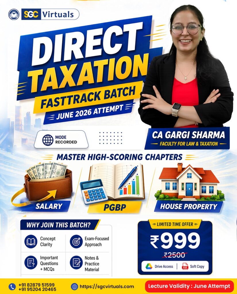 CMA INTER Direct Taxation FastTrack Batch – June 2026 (Salary, House Property, PBGP)